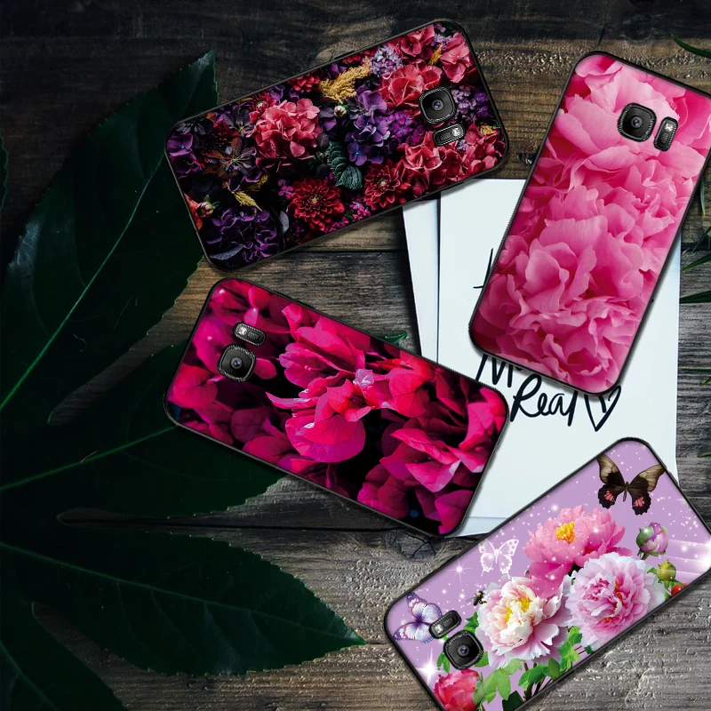 Пион Дейзи кактус Мягкий силиконовый чехол для телефона Samsung Galaxy S6 S8 край S7 S9 плюс