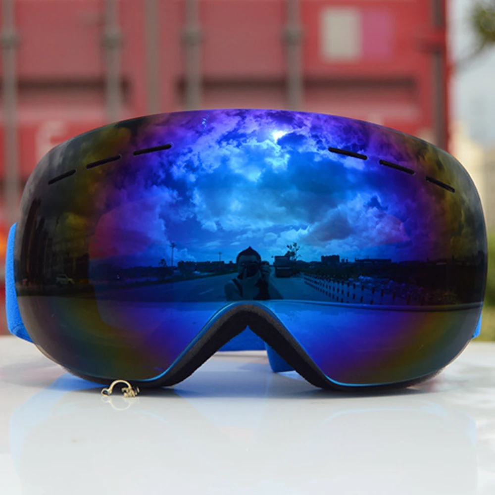 Лыжные очки двухслойные UV400 противотуманные очки для сноуборда для мужчин и женщин зимние лыжные маски Лыжные очки