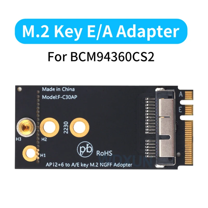 Адаптер ключа Ngff m.2 a / e для беспроводного модуля 12 + 6 pin bcm94360cs2 bcm943224pciebt2 Wi-Fi карта