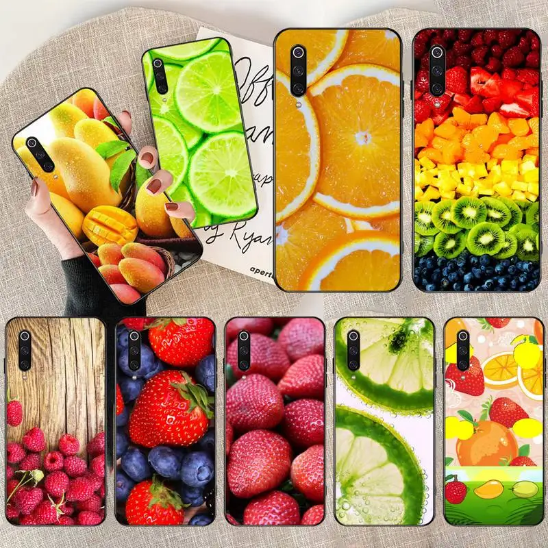 

HPCHCJHM Fashion Cute Fruit Cover Black Soft Shell Phone Case for Xiaomi Mi9 9SE 8SE Pocophone F1 Mi8 Lite