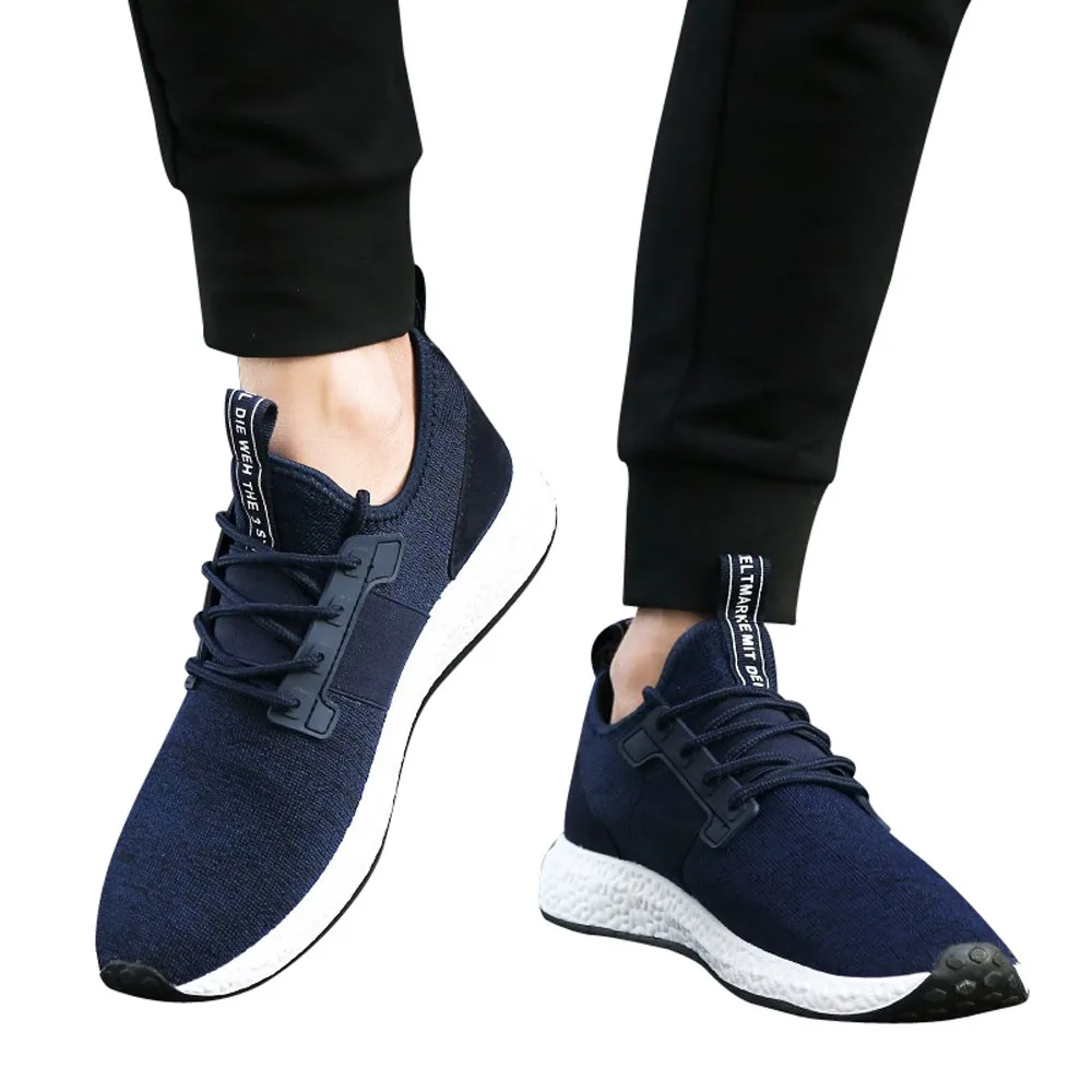 2019 мужские кроссовки модные одноцветные с дышащей сеткой перекрестной шнуровкой