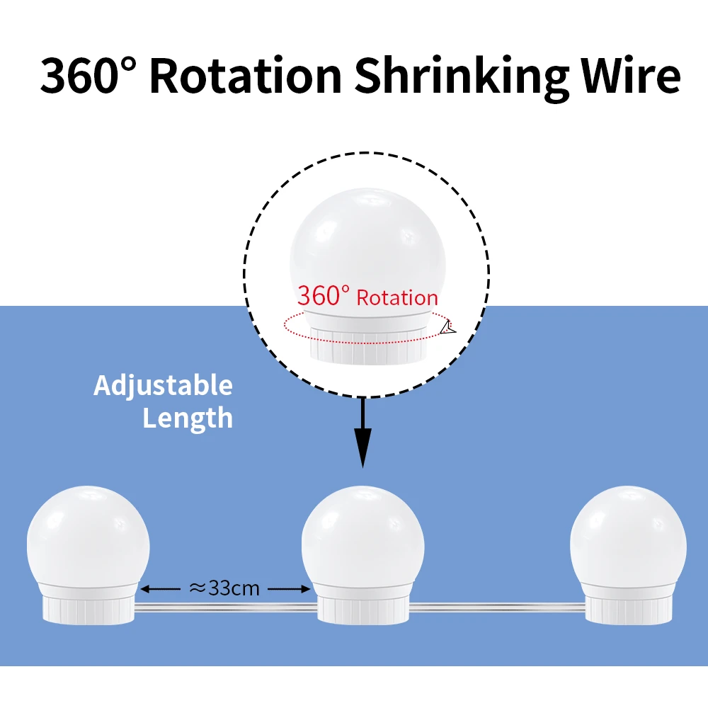 USB Hand Sweep Vanity Mirror Light Led Makeup Lamp 2 6 10 14Bulbs espejos tocador Dressing Table Beauty Bathroom Wall | Лампы и