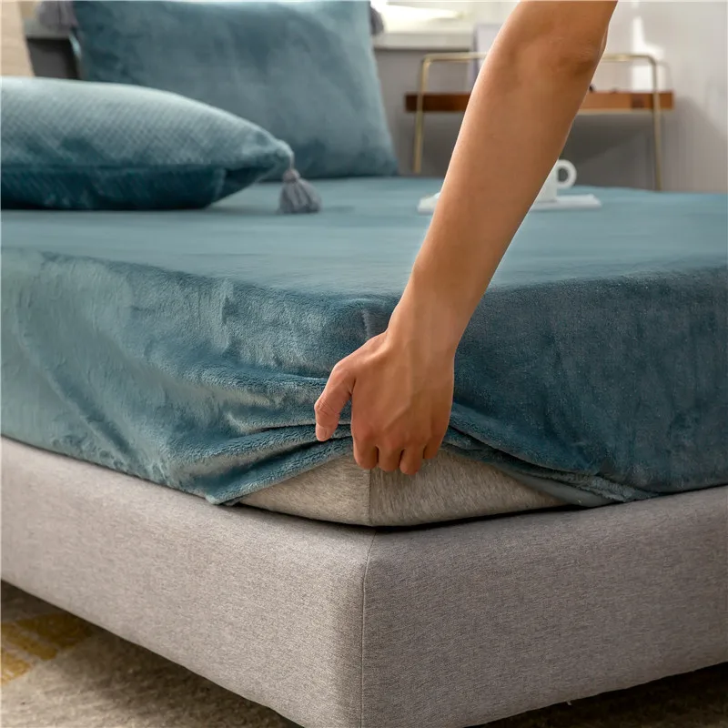 Фланелевый Бархатный Чехол для кровати зимний теплый матрас с защитой от клещей