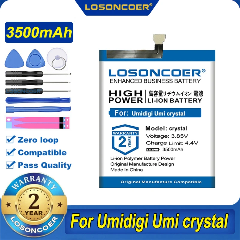 100% Оригинальный LOSONCOER 3500 мА/ч Батарея для Umidigi Umi с украшением в виде кристаллов