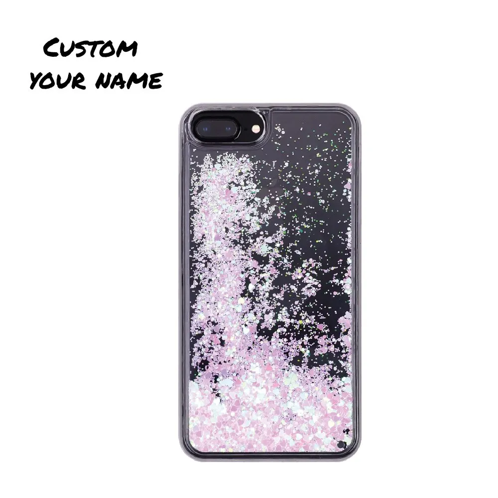 Pink Glitter Индивидуальный блестящий чехол для телефона, персонализированное название, Шикарный чехол с кристаллами для iPhone 11 Pro 6S 7Plus 8Plus 7 8 XR X XS Max - Цвет: Pink Glitter