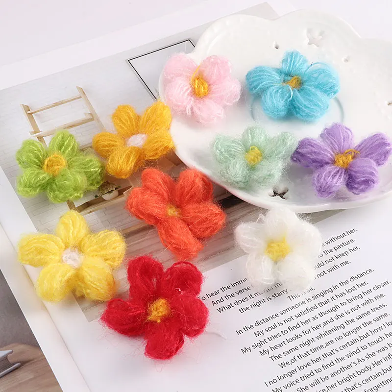 1 шт. ручная работа элегантная мохеровая плюшевая пушистая нить Цветочная Брошь