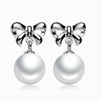 natural pearl earrings genuine freshwater pearl 925 sterling silver drop earrings for women jewelry fashion gift