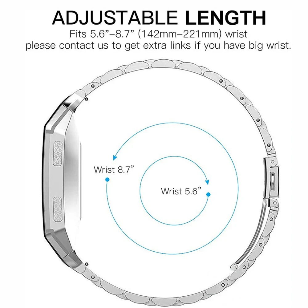 Совместим с ионными ремешками Fitbit металлические браслеты из нержавеющей стали