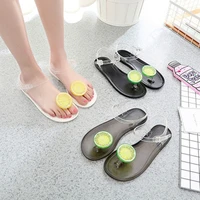 siddons fruit design womens sandals pvc transparent ankle strap ladies summer beach shoes woman clip toe roman flats sandals