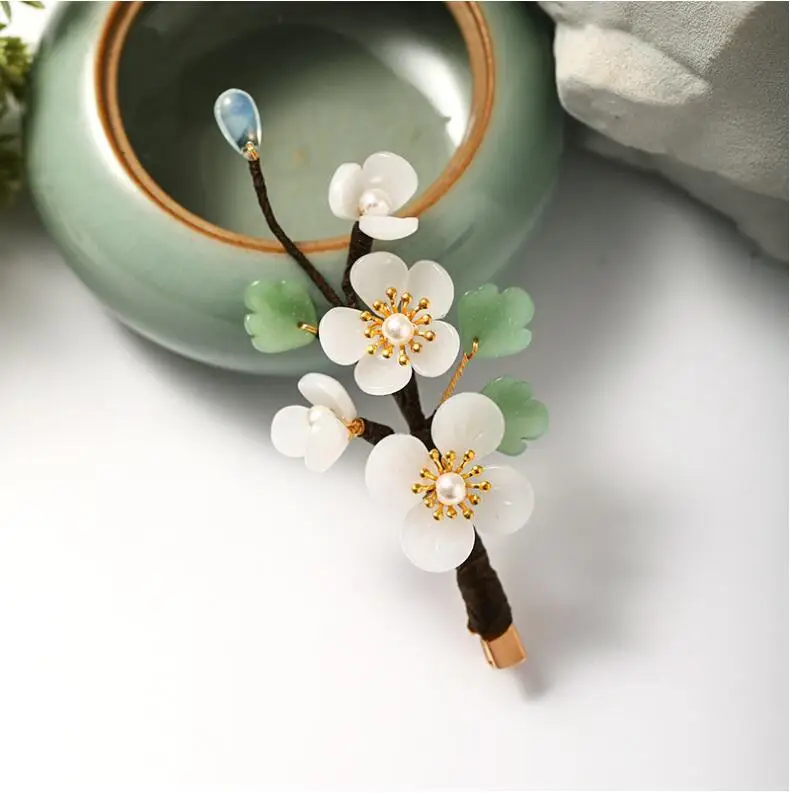 

Antique crystal flower hairpin Hanfu ancient accessories