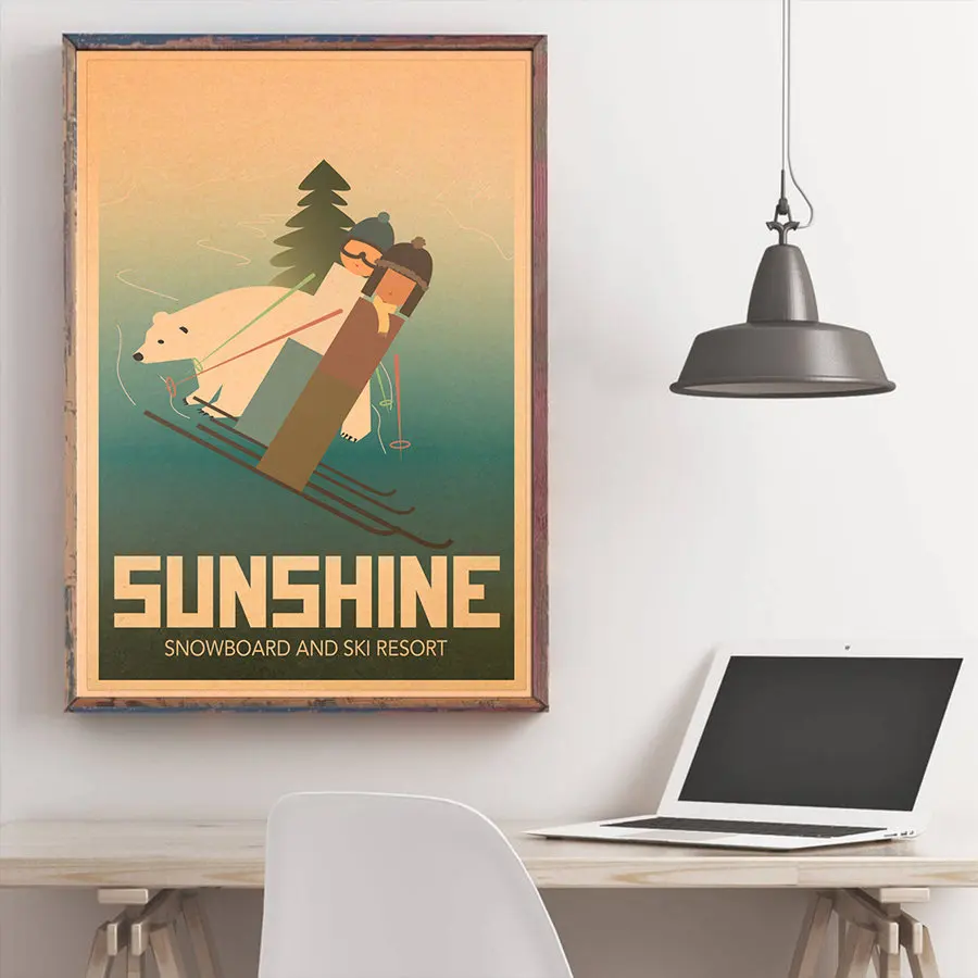 Городской дорожный постер ручная роспись туристические достопримечательности