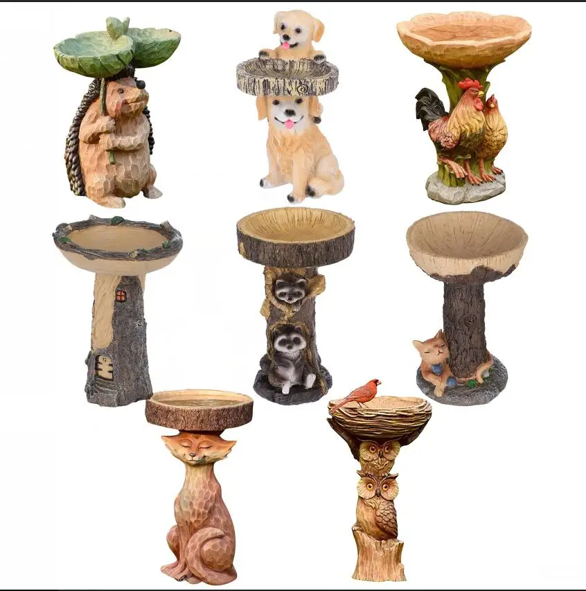 

Tree Birdbath Resin Polyresin Antique Garden Bird Bath For Yard Garden Decor Statues Vintage Sculptures Décoration De Jardin