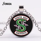 Ожерелье с подвеской южные змеи из поп-стекла и кабошона бронзового цвета ручной работы в стиле панк