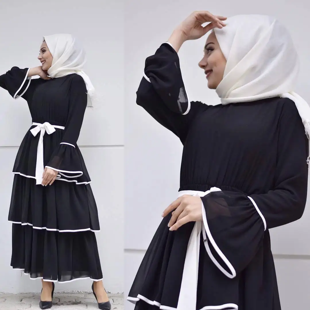 WEPBEL женское мусульманское платье abaya арабское с оборками модное повседневное
