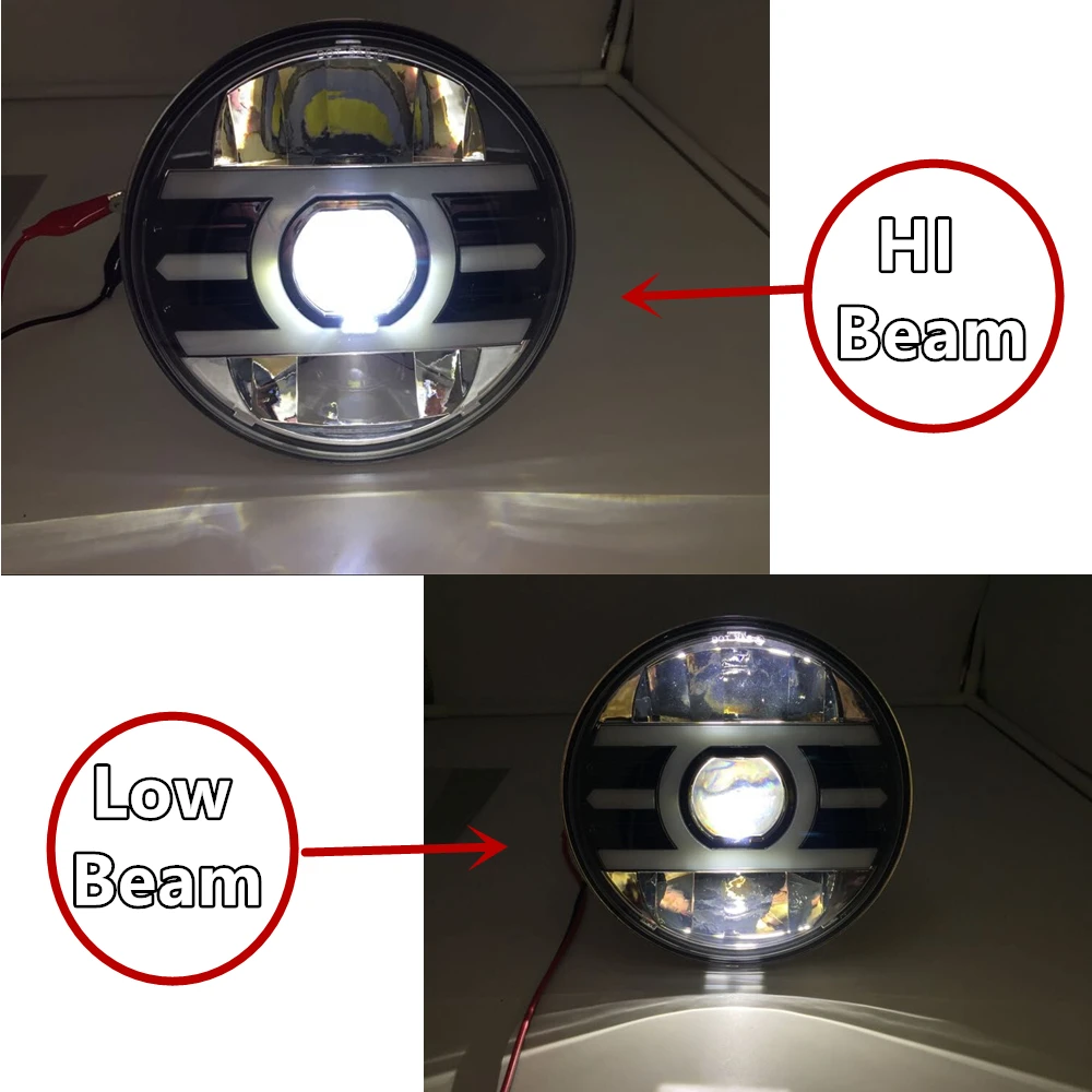 

New 7inch 12V Motorcycle Round Headlight Turn Signal light Head Lamp For Bobber Honda Yamaha Kawasaki Cafe Racer