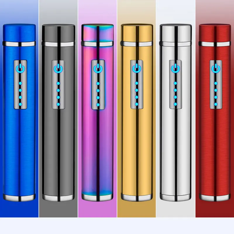 НОВАЯ тонкая Зажигалка для сигарет металлическая usb зарядка перезаряжаемая