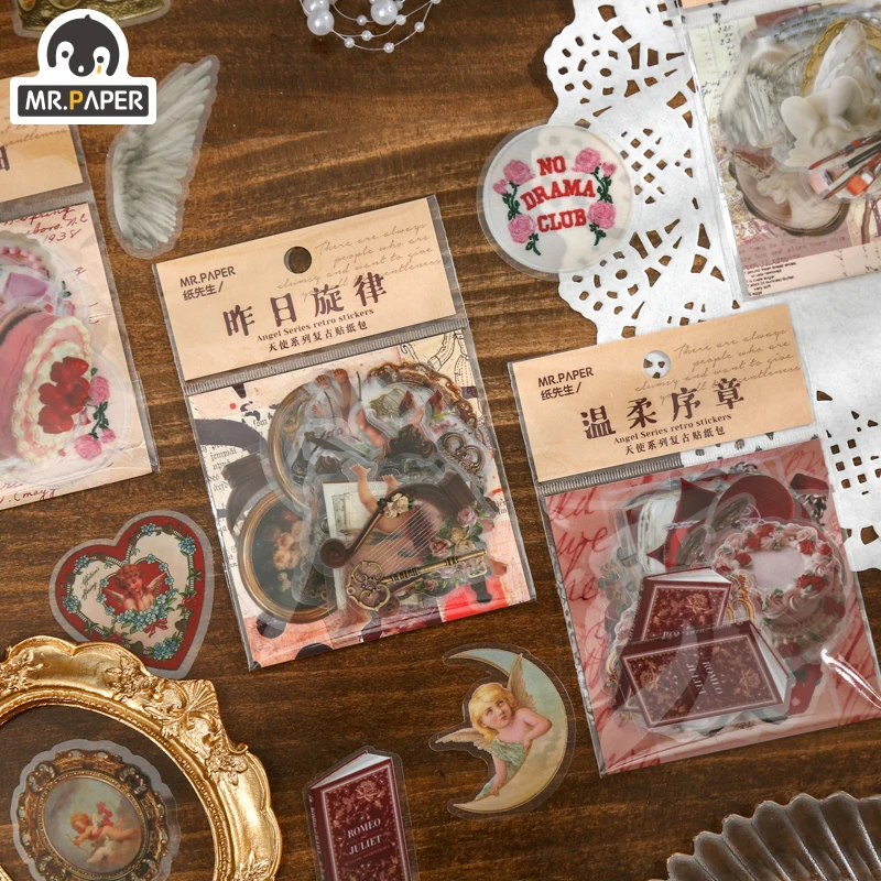 

Mr.paper 4 Designs Diary Sticker Scrapbook Angel Series Sticker Pack Japan Kawaii Creative Stationery Sticker