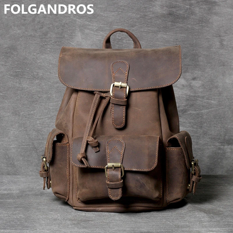 Женский рюкзак из натуральной кожи винтажная дизайнерская сумка через плечо