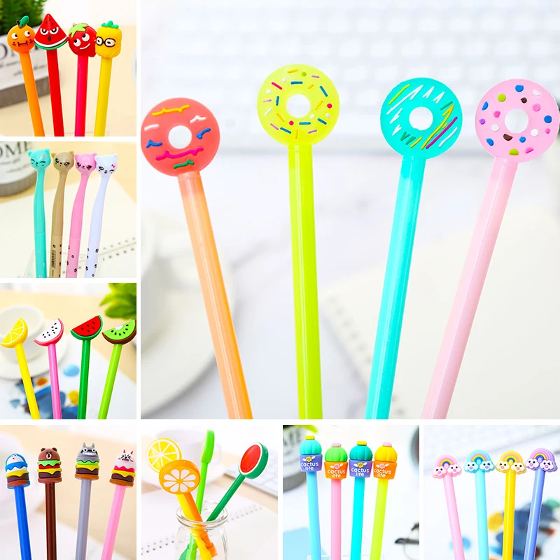 Корейская милая кавай ручка-гель Черный Кот Кактус Панда Школьная Единорог Канцелярские товары Kawai Thing Stationary Store Rainbow Christmas Gift.