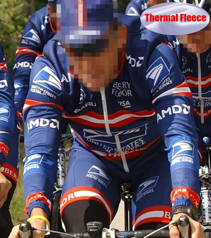 

The United States postal service Long Sleeve Thermal Fleece Cycling Jersey Men Winter Bike Racing Clothes cycling jacket