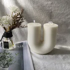 Новинка, U-образная силиконовая форма в полоску для свечей, форма для столбов, арочных конусов, изогнутых свечей, для украшения дома