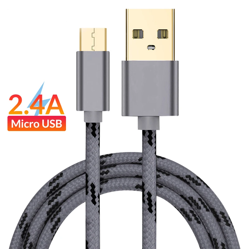 Микро USB кабель 2.4A зарядное устройство для синхронизации данных и быстрой