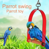 anti tear durable bird swing hammock toy acrylic parrot swing bright color for budgerigar