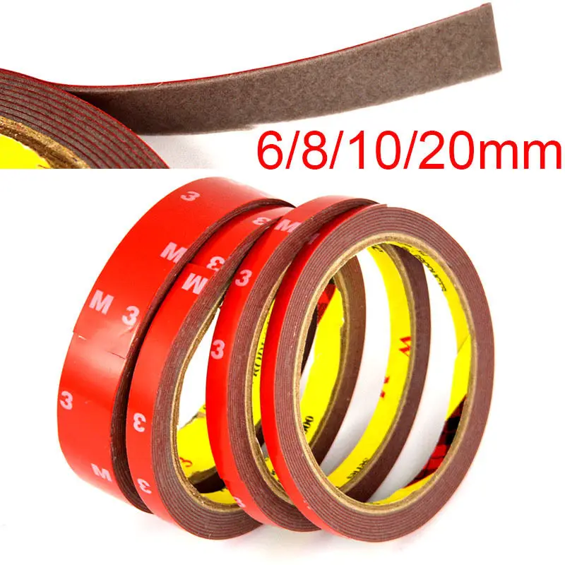 

3 Meters Double Sided Tape Sticky Double-Sided Adhesive-Self Tape Liner Red Glue Tape Good Stickiness 6mm, 8mm, 10mm,20mm