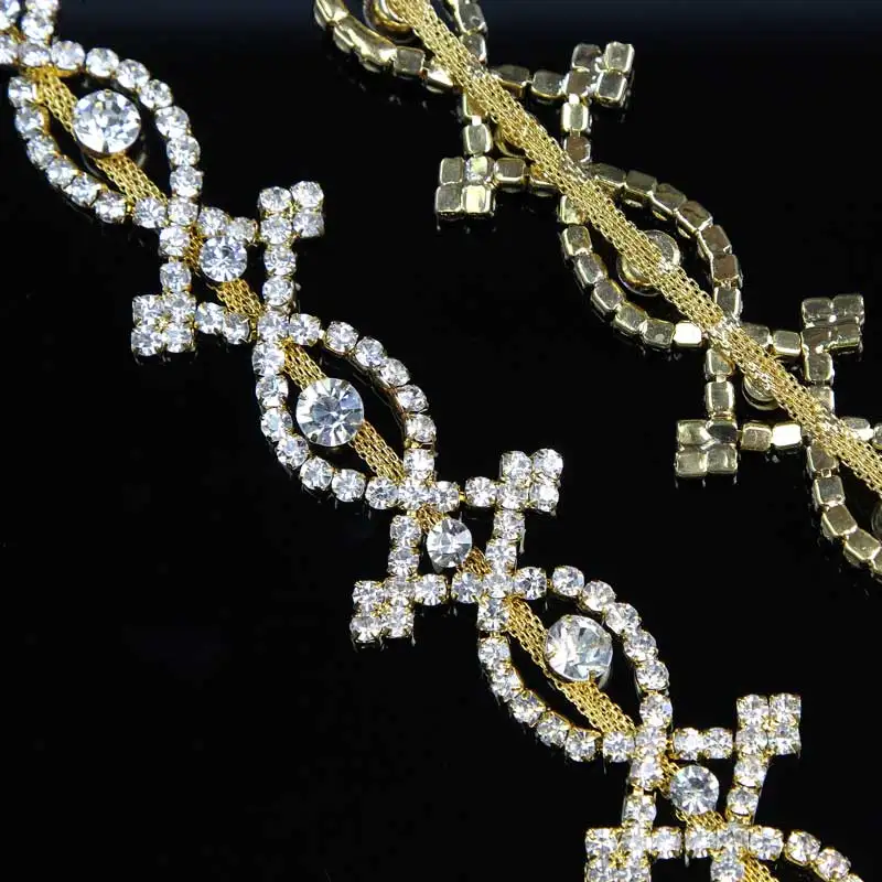 

10Yards Rhinestones Trim Ribbon Diamante Diamond Chain Crystal Gem Sparkle Wedding Bridal Necklace Prom Evening Dress Applique