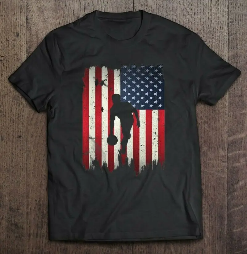 

Bowling Usa American Flag 4Th Of July Patriotic Bowler Gift Men T-Shirt Black S-5XL