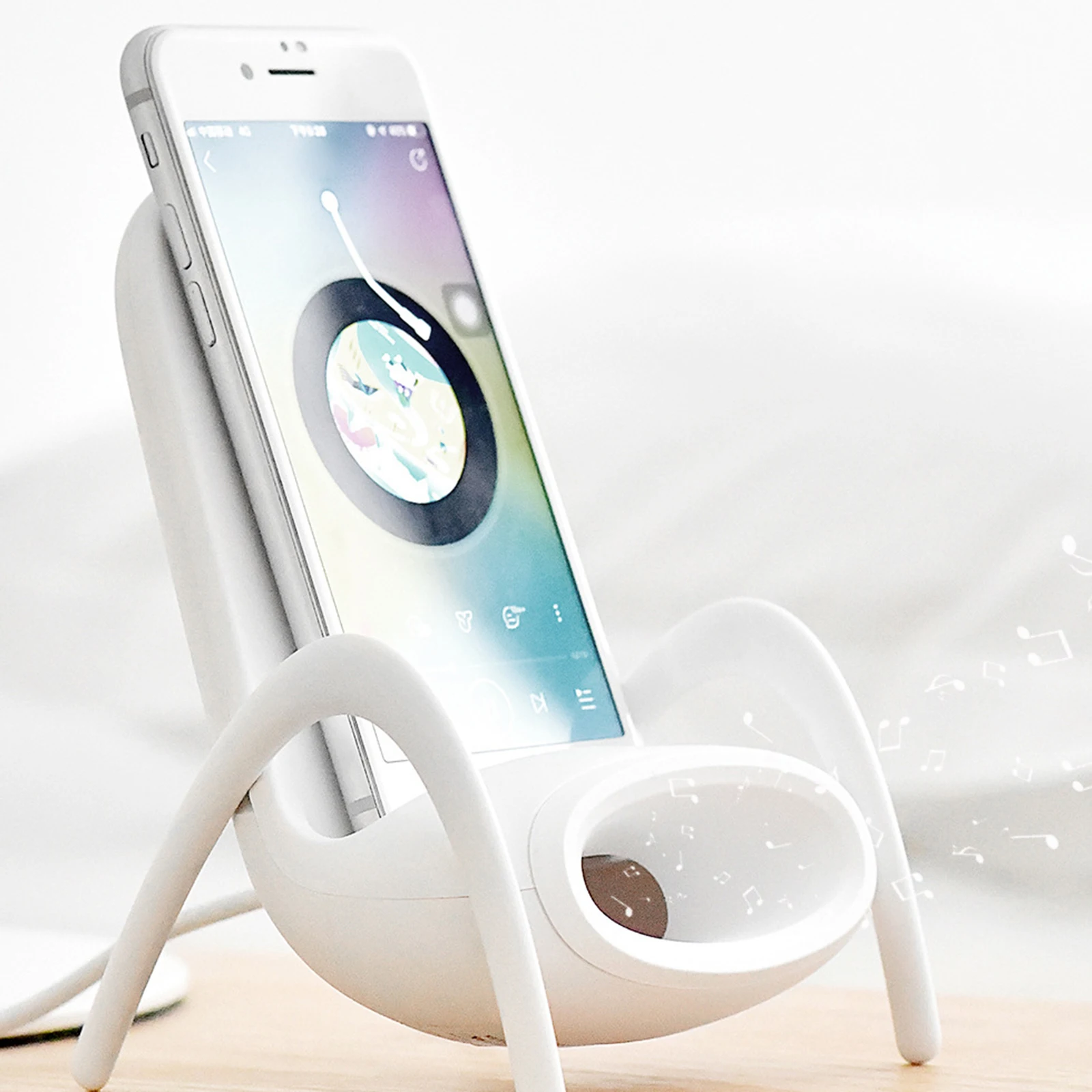 

Creative Wireless Charging Bracket with Speakers For iPhone 13 12 11 XS 10W Fast Phone Wireless Charger Stand 3 IN 1 Universal