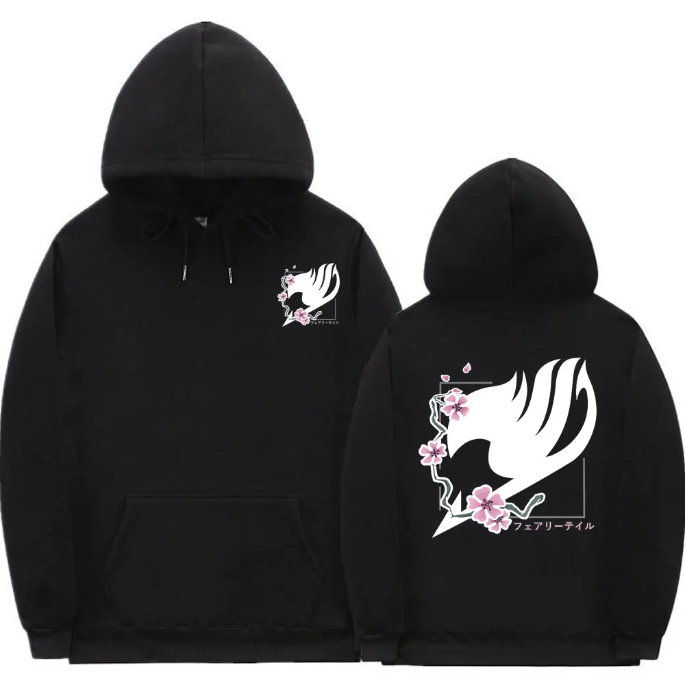 

Anime FAIRY TAIL Cherry Blossoms Graphics Print Hoodie Men Women Fashion Loose Hoody Sweatshirt Mens Casual Hoodies Streetwear
