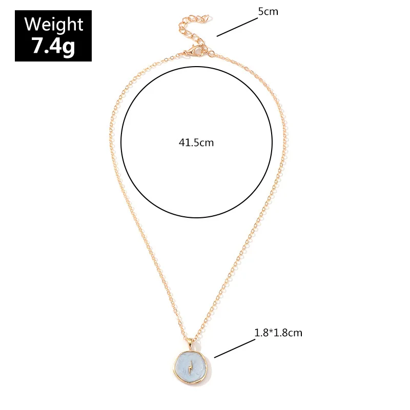 

New Fashion Necklace Alloy Drop Oil Love Heart Moon Lightning Necklaces Elegant Cute Round Party Gift Jewelry For Women