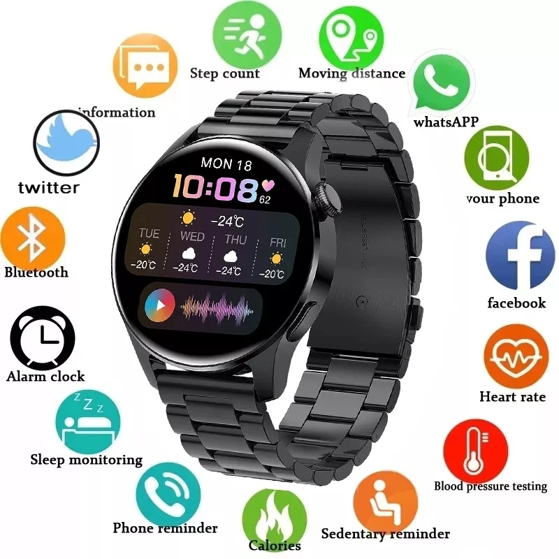

Nice Smart Watch Men Watches Heart Rate Monitor Bluetooth Call TWS Headset Music Sport Smartwatch For Samsung Huawei GT 2 Clock
