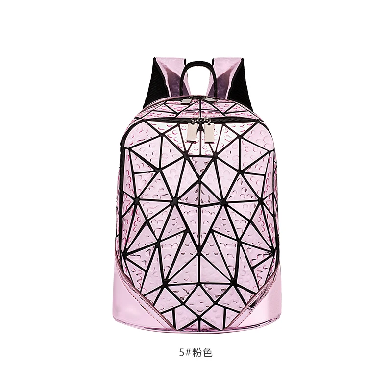 

2021 New outdoor lady bag laser girl school zipper big capacity geometric hippop backpack