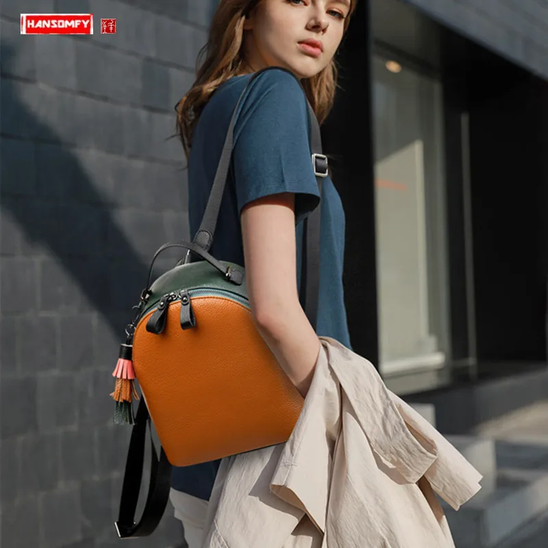 Новинка 2021 женский рюкзак из натуральной кожи сумка на плечо женские маленькие