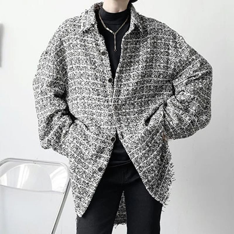 Мужская одежда IEFB модная клетчатая куртка в Корейском стиле Новинка осени 2022