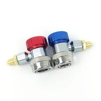 2pcs r134a adapter fittings high low quick coupler connector ac car air conditioner manifold gauge hose connector 14 inch