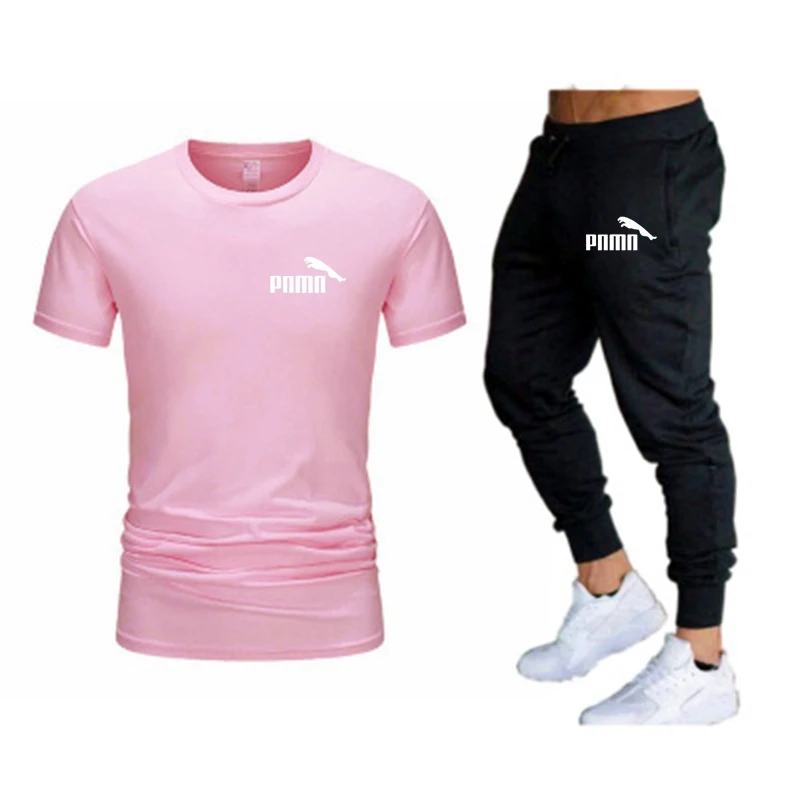 

Men's spring and summer short-sleeved trousers suit, fashion fresh and high-grade, the head rate is super high