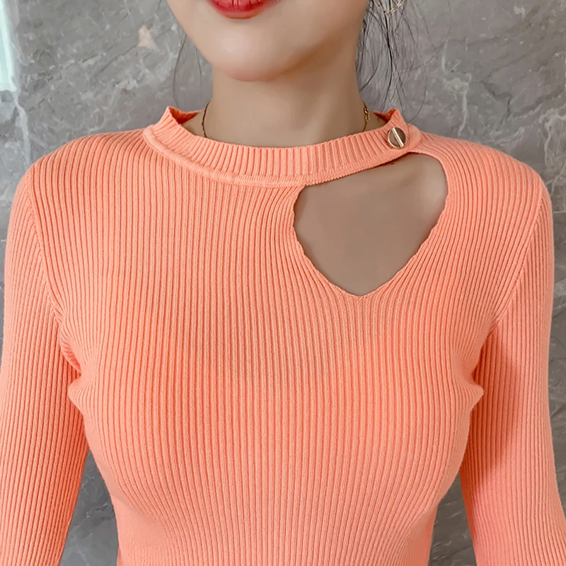 

shintimes Warm Sweater Women 2020 New Knitted Sweater Autumn Winter Slim Pullover Woman Sweaters Long Sleeve Ladies Tops Clothes