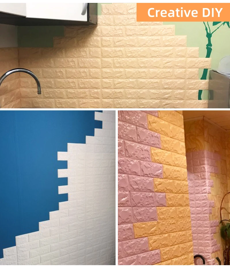 Kaguyahime DIY Wall Stickers Self-Adhesive Decor Wallpaper For Kids Room Kitchen Bedroom Waterproof Sticker 3D Wallpaper Brick