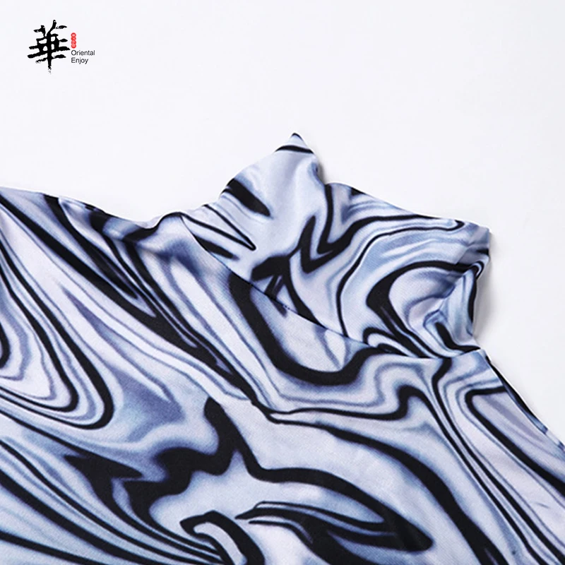 

Sexy Women Summer Short Dress Print Dress Hot-Sale Summer Dresses for Girls Turtleneck Streetwear