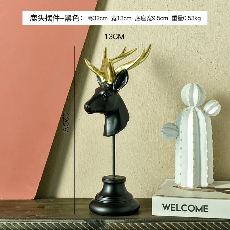 

Nordic Deer Ornaments Luxury Personality Golden Animals Creative Living Room Ornaments Crafts Hogar Home Decor Modern DA60BJ