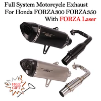 full system slip on motorcycle exhaust modified escape db killer muffler front middle link pipe for honda forza300 350 2018 2019
