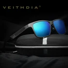 Мужские зеркальные солнцезащитные очки VEITHDIA, алюминиевые квадратные очки для вождения с поляризационными стеклами, модель 6560,