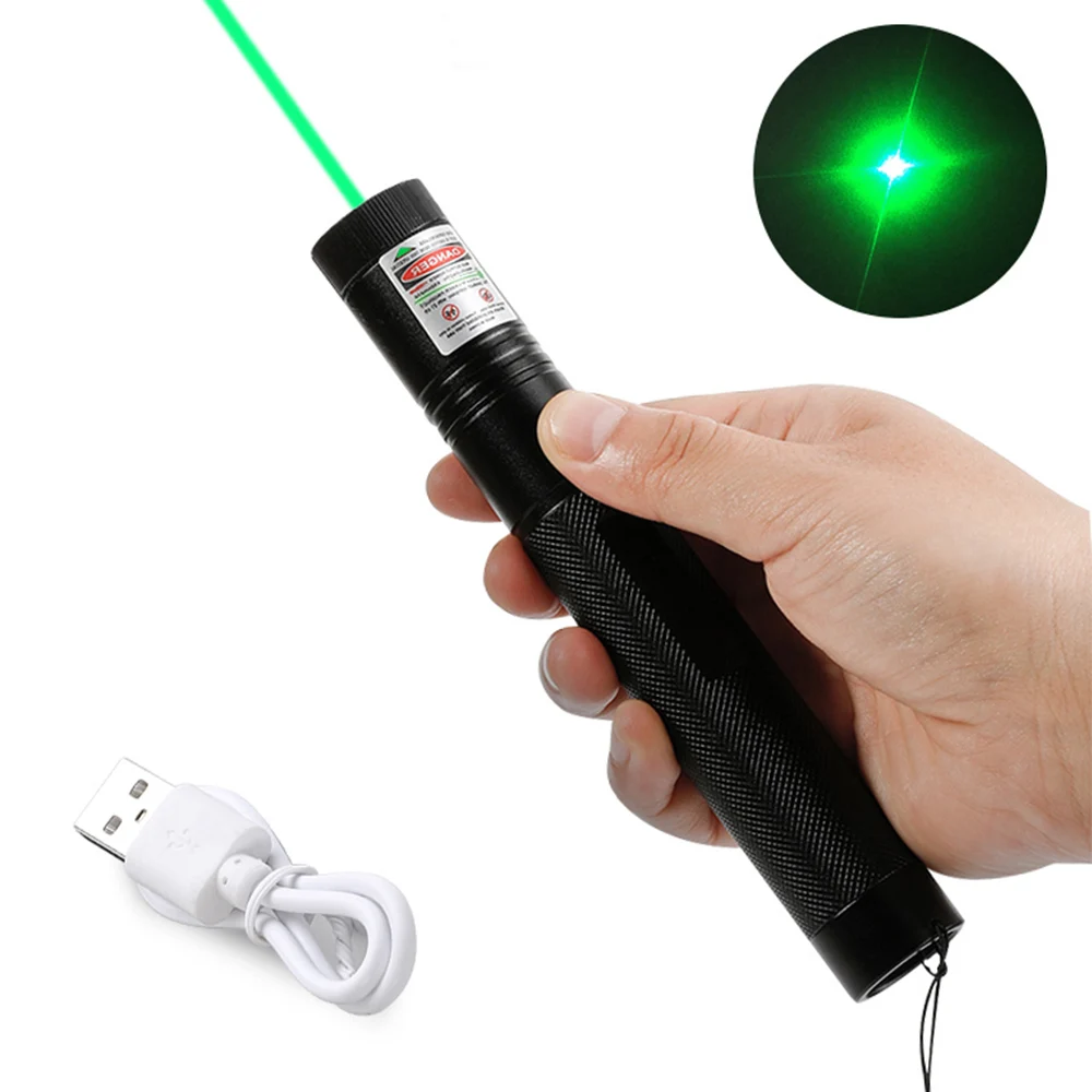 

USB Rechargeable Laser Pointer Visible Beam Light Green Red Cat Toy Laser Pointer High Power Military Burning Red Laser Pen
