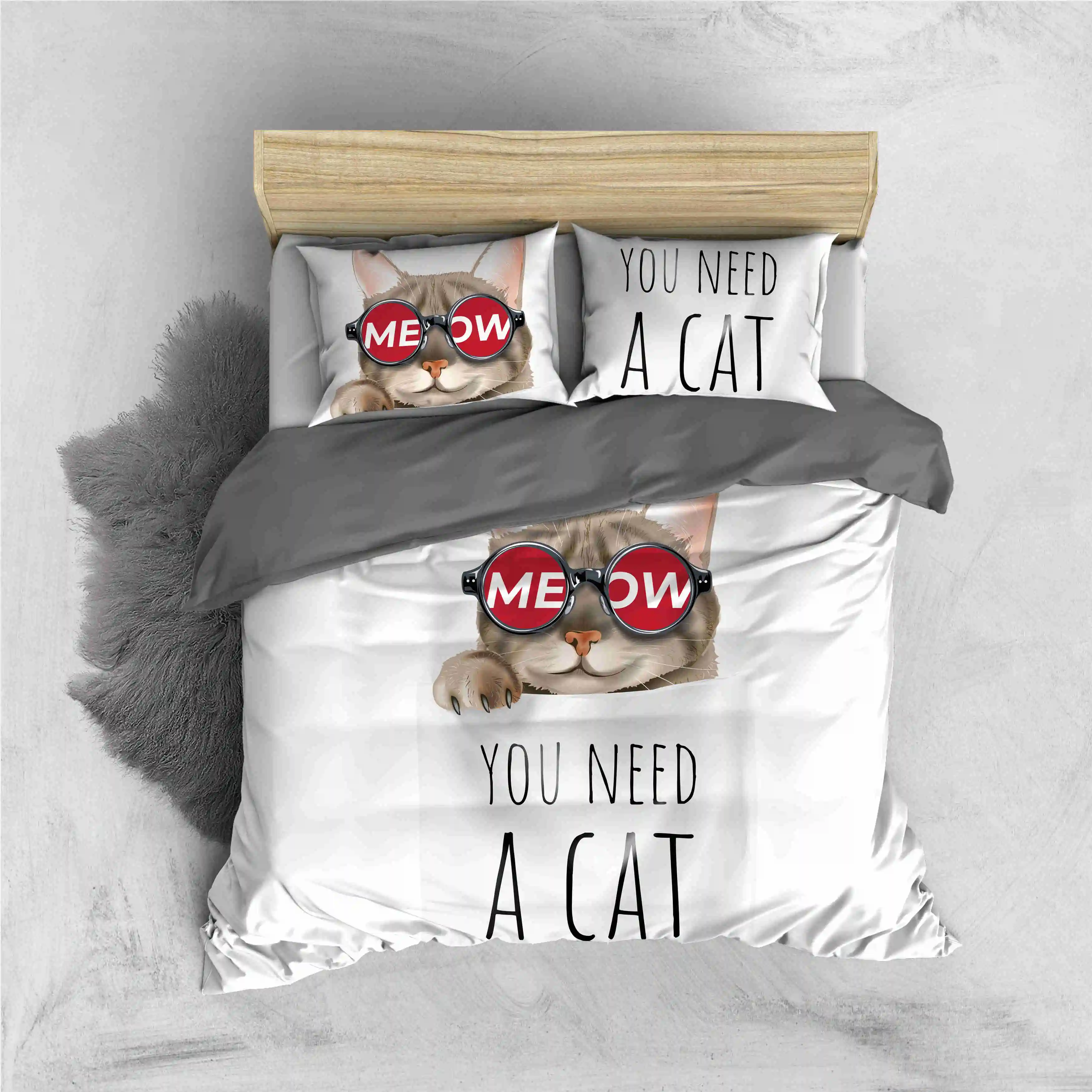 Комплект постельного белья с мультяшным рисунком ленивого яйца жареного детская