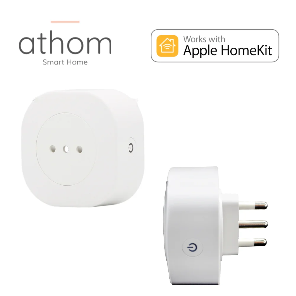 ATHOM-enchufe con Control remoto por voz Siri, Automatización del hogar, con WiFi, Italia, Chile, Homekit, 16A
