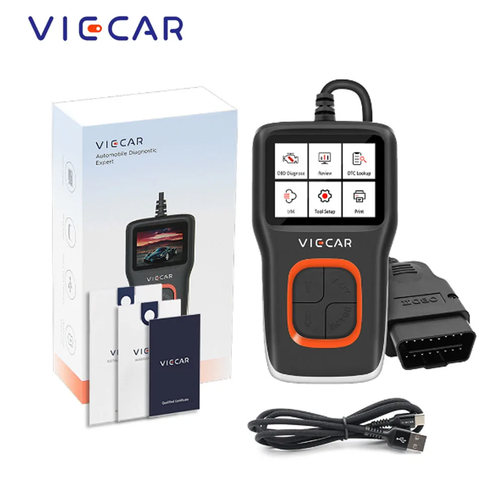 Viecar VP101 многоязычный OBD 2 OBD2 считыватель кодов автомобиля полное соглашение OBDII/EOBD