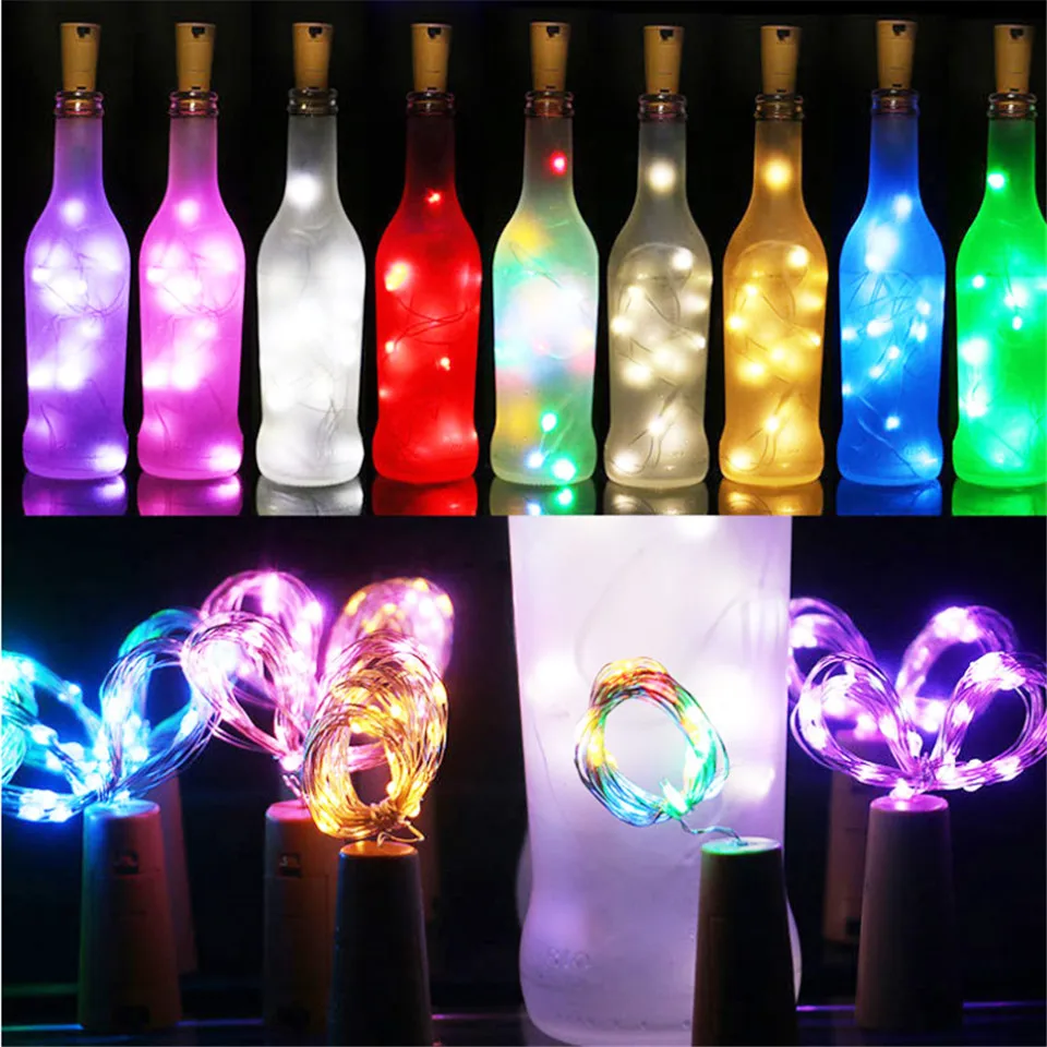 

With AG3 Battery Wine Bottle Cork Lights String LED Fairy Lights Party Wedding Christmas Halloween Decoration Bar Bottle Light